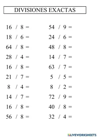 Divisiones Exactas - 1