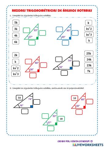 Razones trigonométricas notables