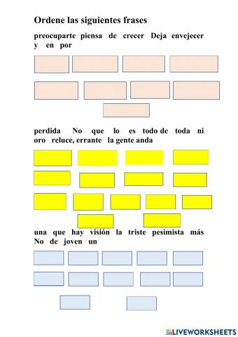 1. Ordene las frases 