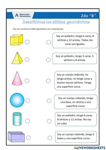 Descripción de los sólidos geométrico