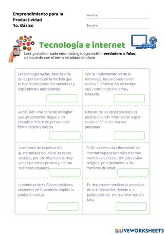 Tecnología e internet