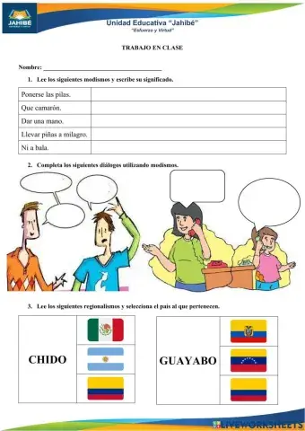 Modismos y regionalismos