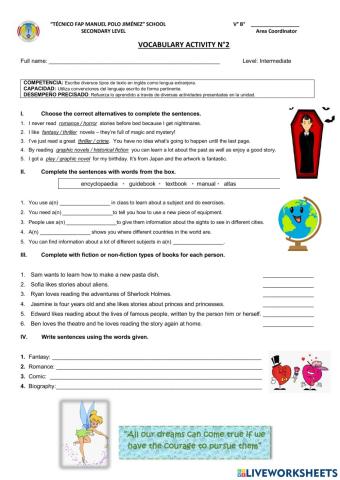 Vocabulary activity n°2 (iv term)