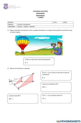 Actividad 10- - Homotecia 1°A
