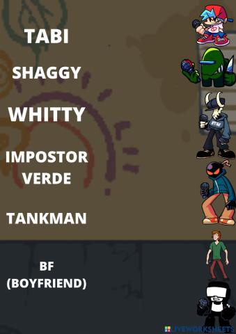 Quien es quien personajes de fnf