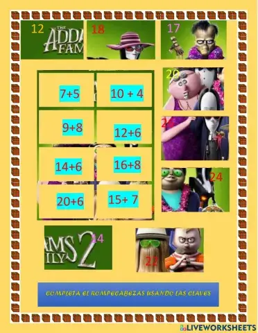 Completa el rompecabezas con las pistas