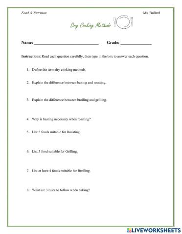 Dry Cooking Methods
