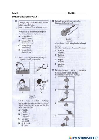 Revision science year 4 (5)