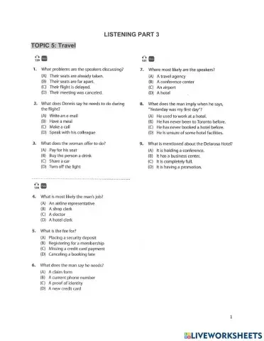 Listening TOEIC Part 3 - Topic 5