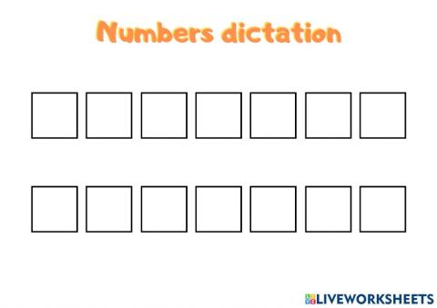 Numbers dictation
