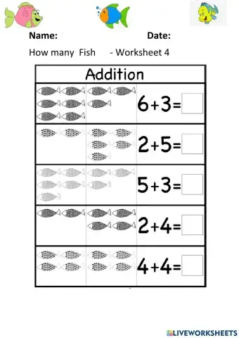 How Many Fish Worksheet 4