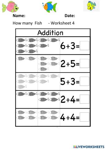 How Many Fish Worksheet 4