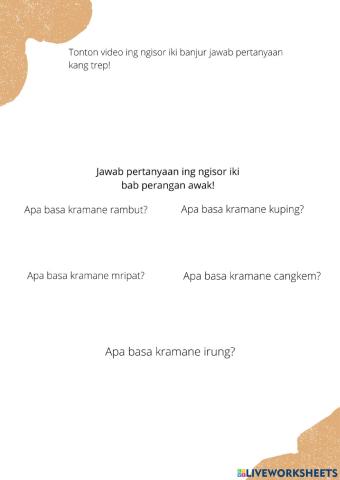 Kuis Bahasa Jawa SD