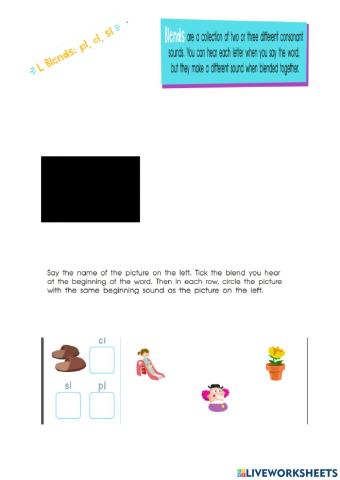 L Blends Beginning sounds