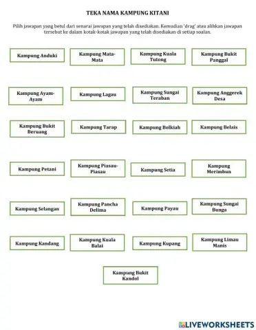 Kuiz MIB Teka Nama Kampung Kitani untuk pelajar-pelajar