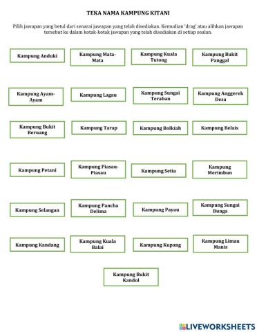 Kuiz MIB Teka Nama Kampung Kitani untuk pelajar-pelajar