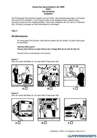 Hörverstehen DSD Modellsatz 1