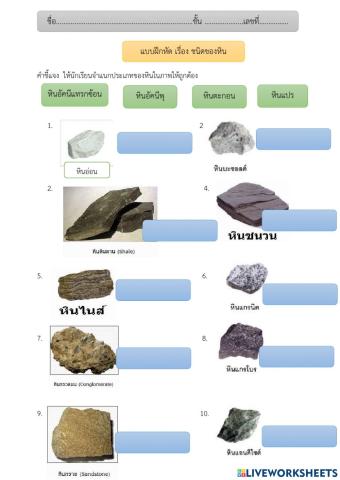 ชนิดของหิน