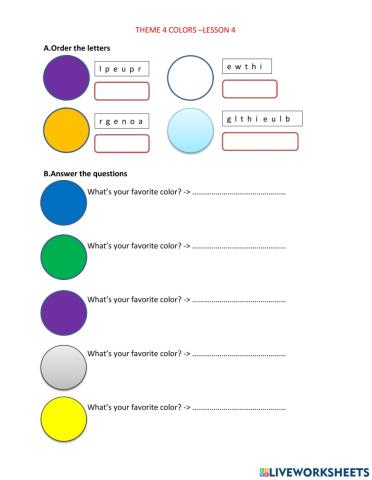 Theme 4 colors lesson 4