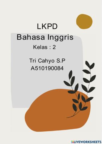 LKPD Bahasa Inggris Kelas 2 SD