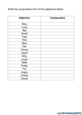 Comparative short adjectives