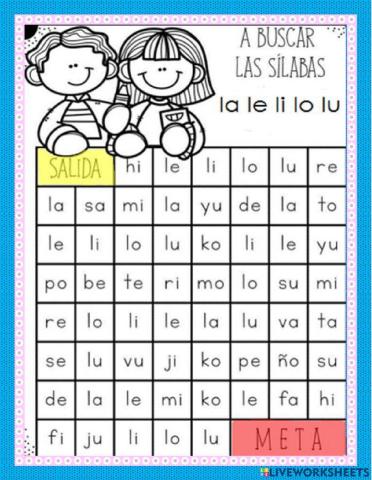 Sílabas la le li lo lu