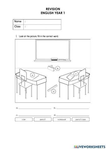 Revision English Year 1