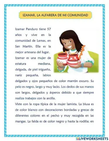 Izamar, la alfarera de mi comunidad