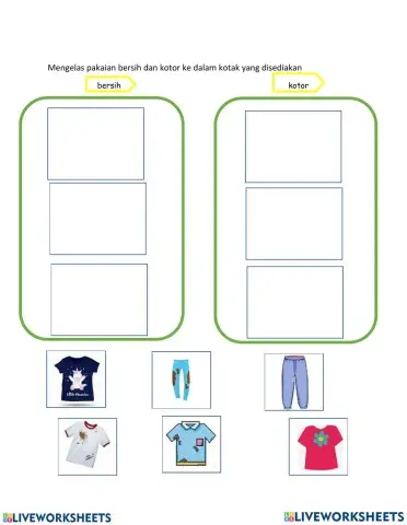 Pakaian bersih dan pakaian kotor