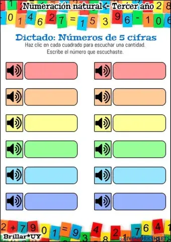 Dictado de números 5 cifras