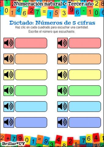 Dictado de números 5 cifras
