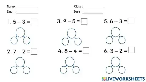 Part Whole Model  Subtraction Year 1