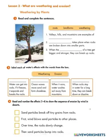 Erosion and weathering