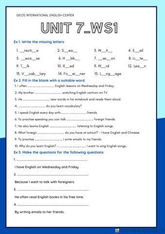 Unit 7-Ws 1