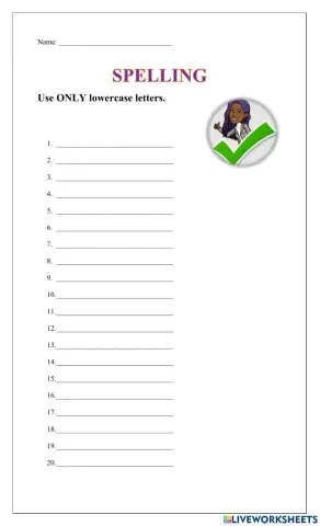 Spelling by Ms. O. Clarke