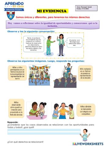 Somos únicos y diferentes, pero tenemos los mismos derechos