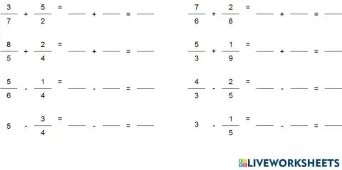 Suma i resta de fraccion