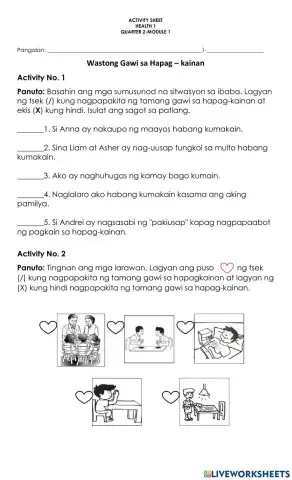 Wastong Gawi sa Hapag – kainan