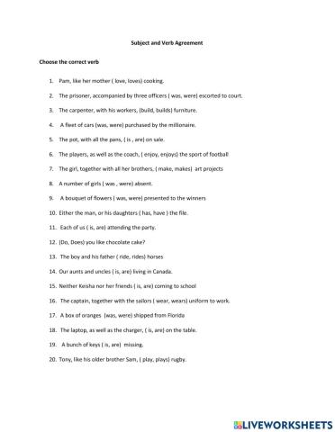 Subject and verb agreement