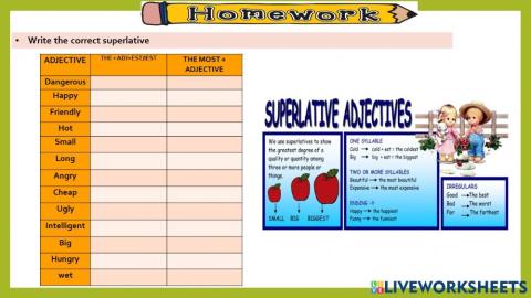 Superlative adjectives