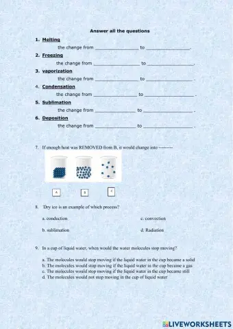 Phase changes in Matter