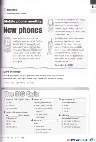 Comparative and Superlative adjectives (Revision II)
