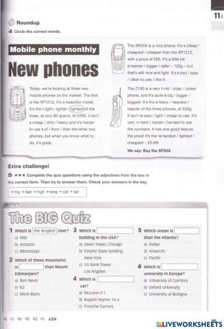 Comparative and Superlative adjectives (Revision II)