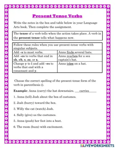 Present Tense Verbs