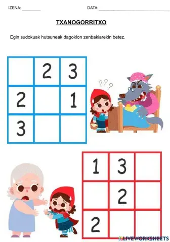 Txanogorritxo sudoku