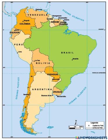 Sudamerika mapa mendiak