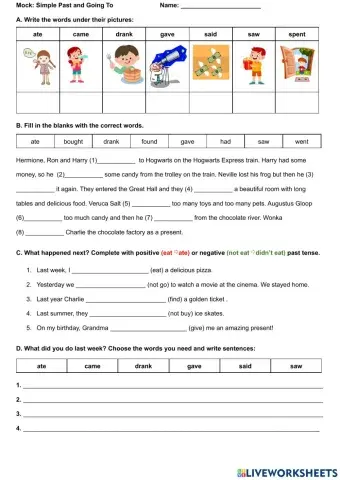 Mock- past simple and going to