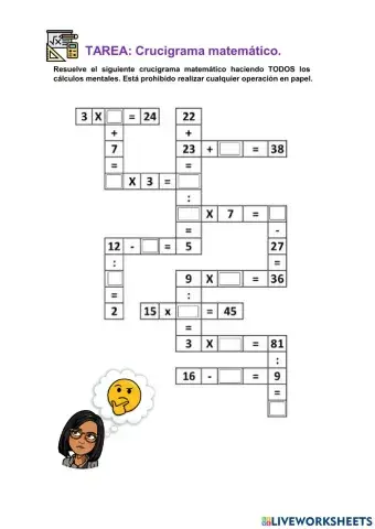 Crucigrama matemático