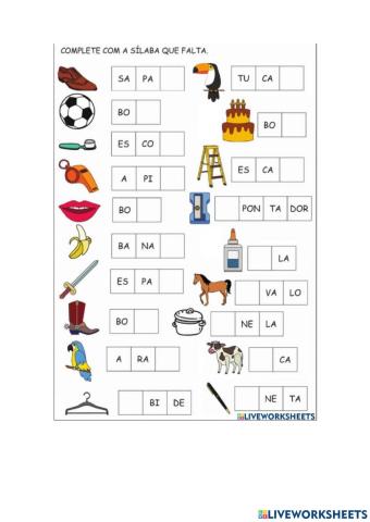 Complete a sílaba