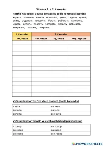 Спряжение глагoлoв